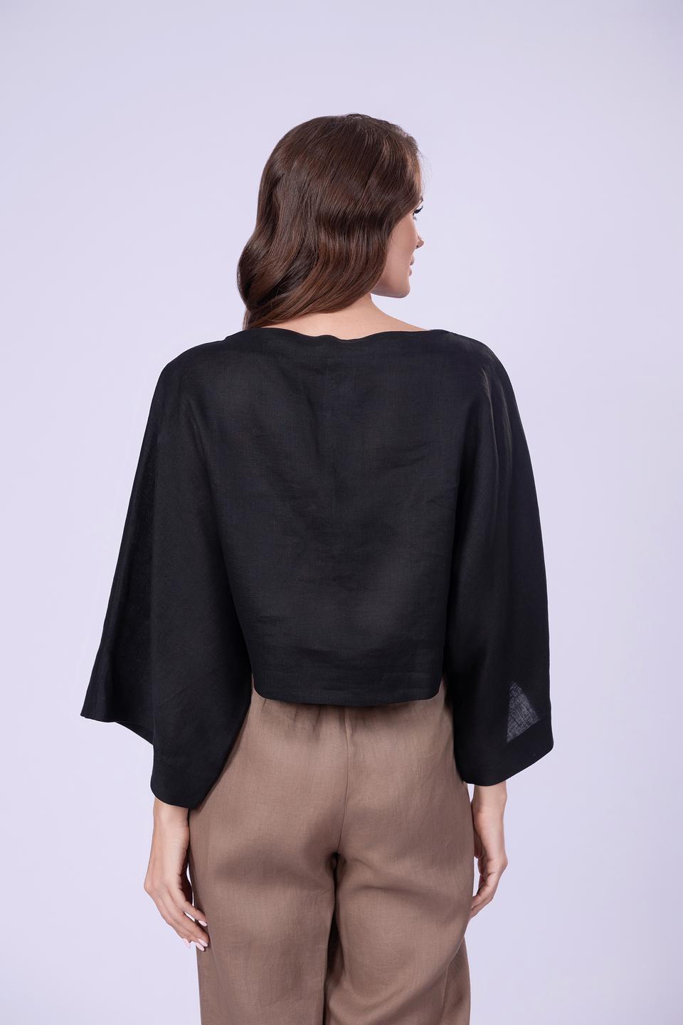 Блуза Shade женская чёрная с рукавами-крыльями