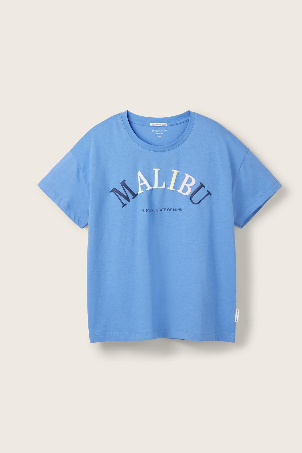 Футболка Tom Tailor голубая с принтом