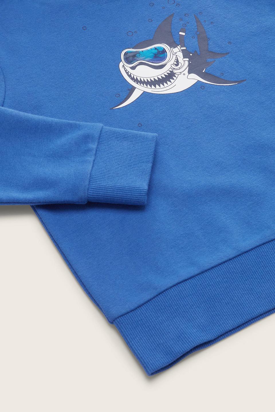 Свитшот Tom Tailor с космонавтом-акулой синий