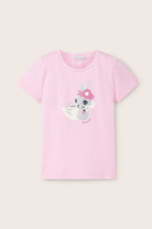 Футболка Tom Tailor с зайчиком, розовая