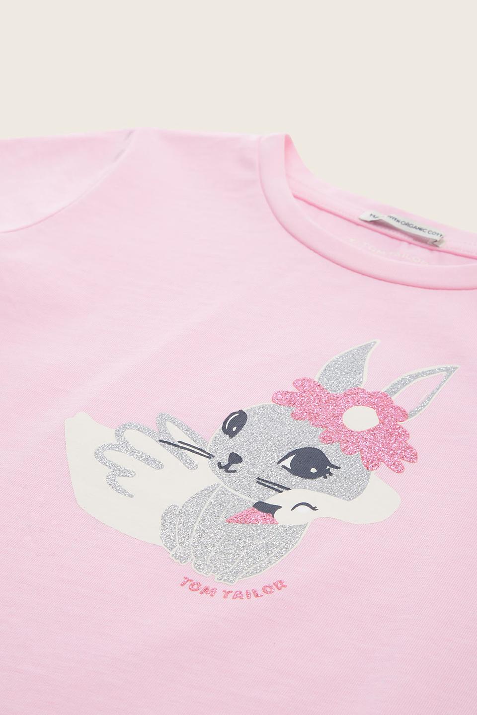 Футболка Tom Tailor с зайчиком, розовая