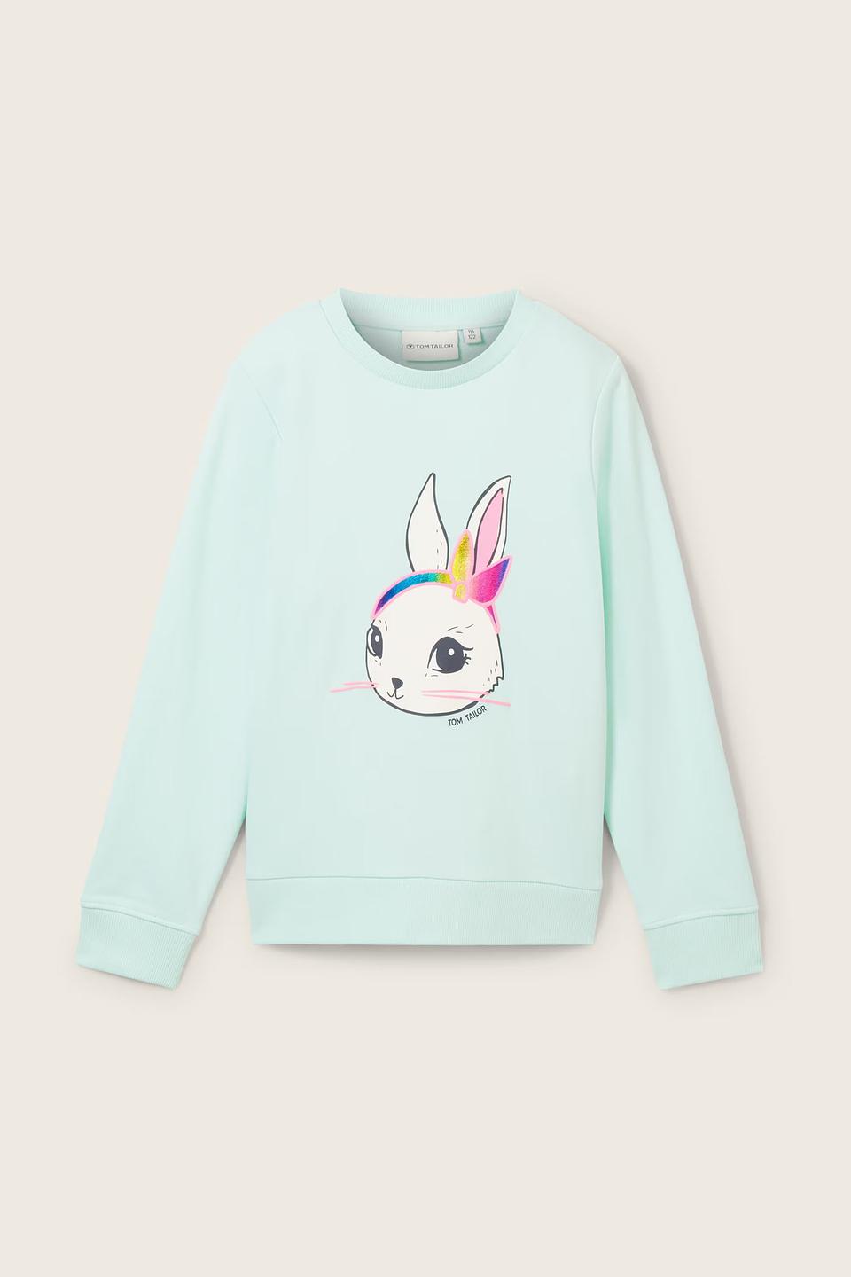 Свитшот Tom Tailor дев. с зайчиком мятный