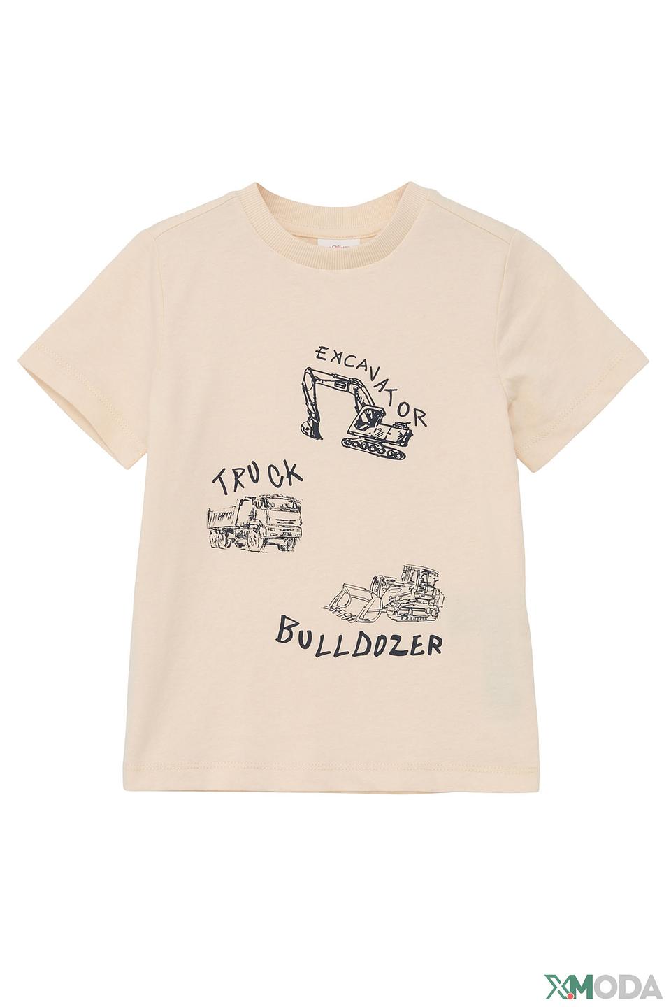 Футболка s.Oliver с принтом бежевая