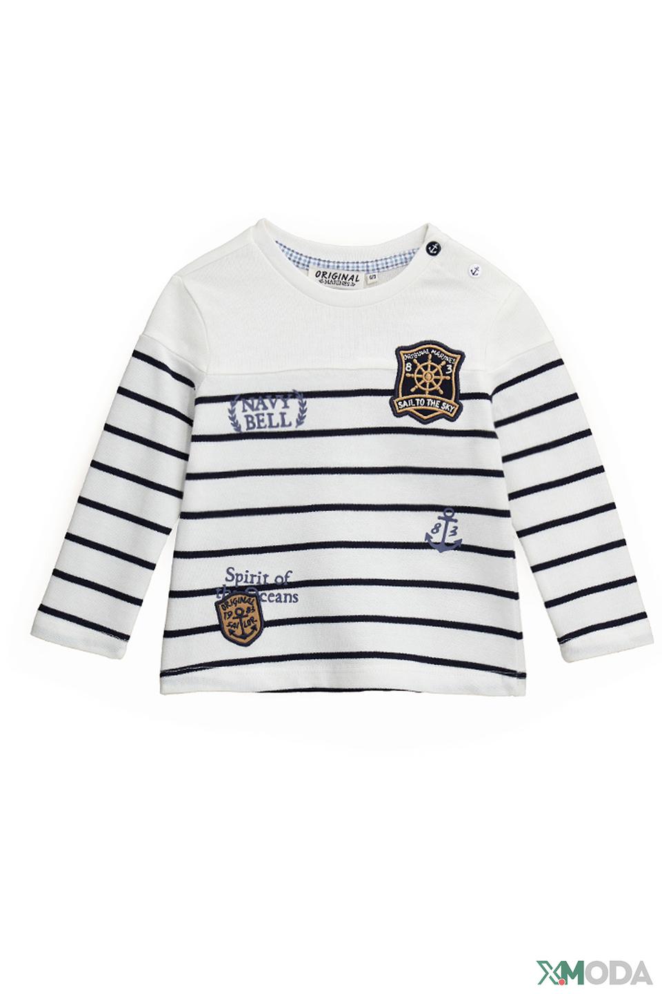 Лонгслив Original Marines в полоску белый