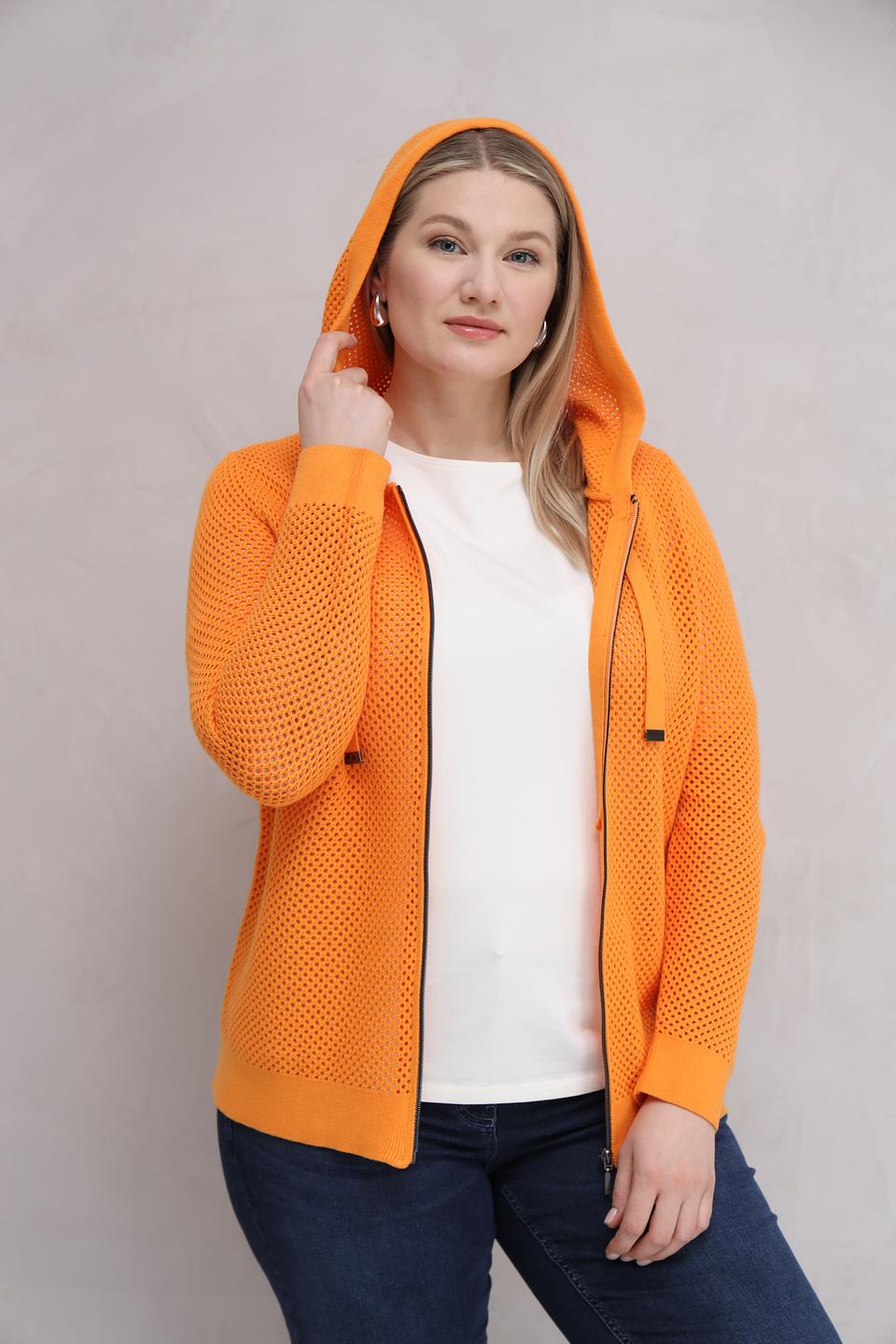 Жакет Lebek оранжевый с капюшоном