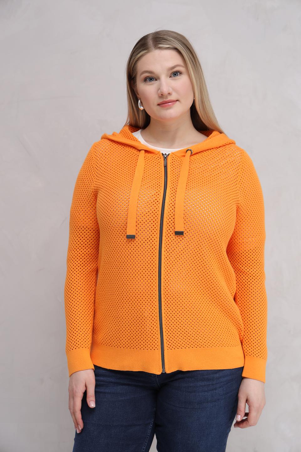 Жакет Lebek оранжевый с капюшоном