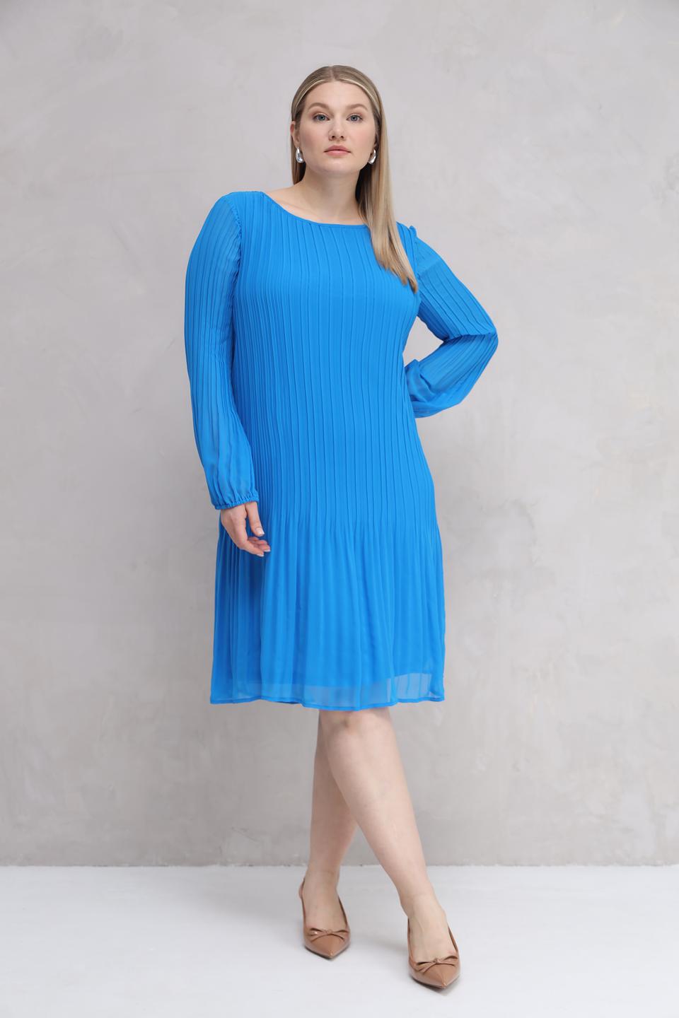 Платье Samoon плиссе голубое
