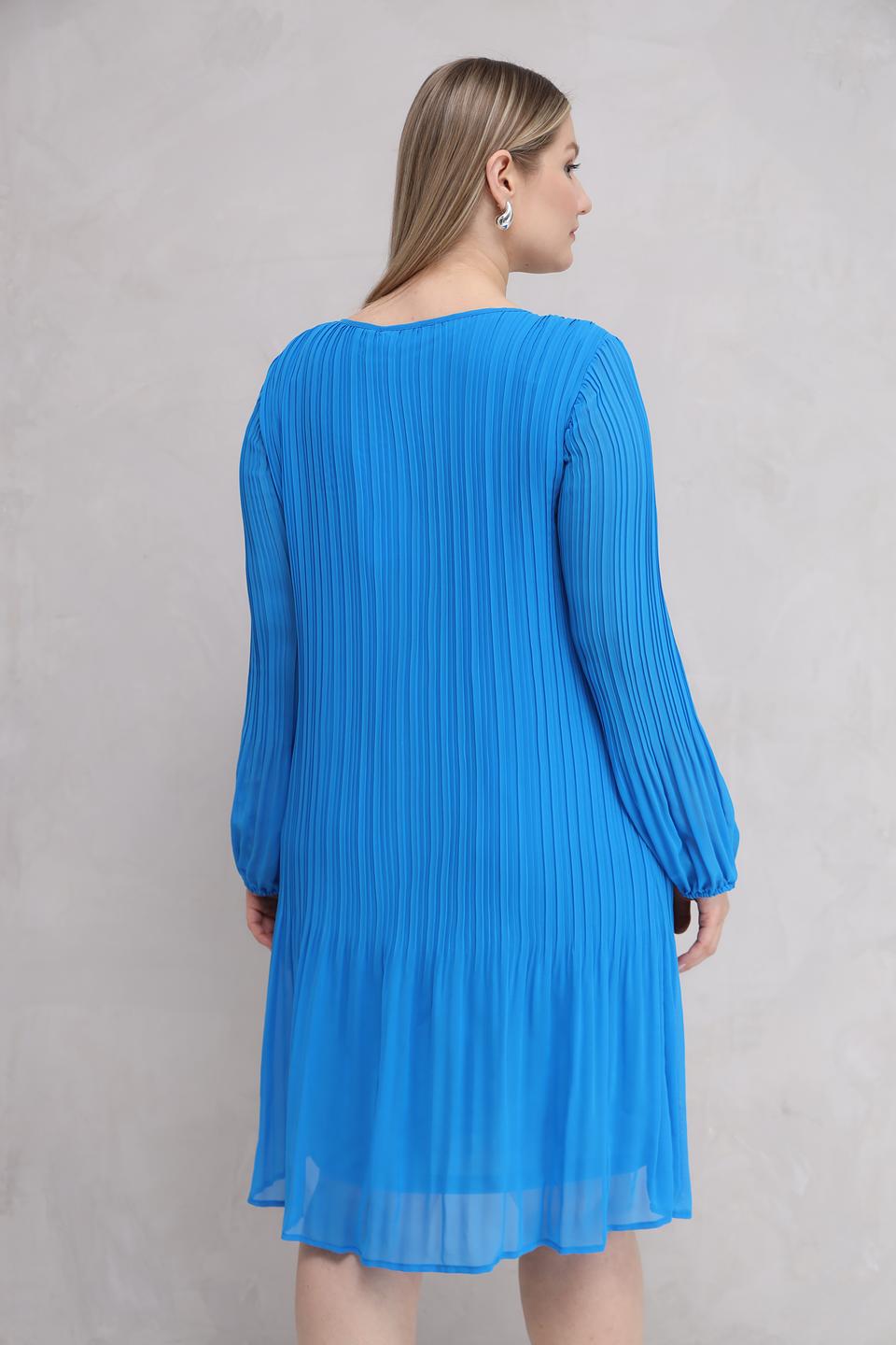 Платье Samoon плиссе голубое