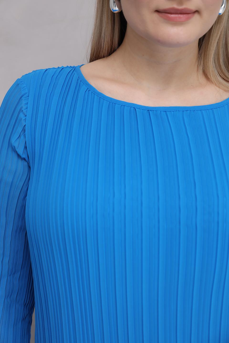 Платье Samoon плиссе голубое