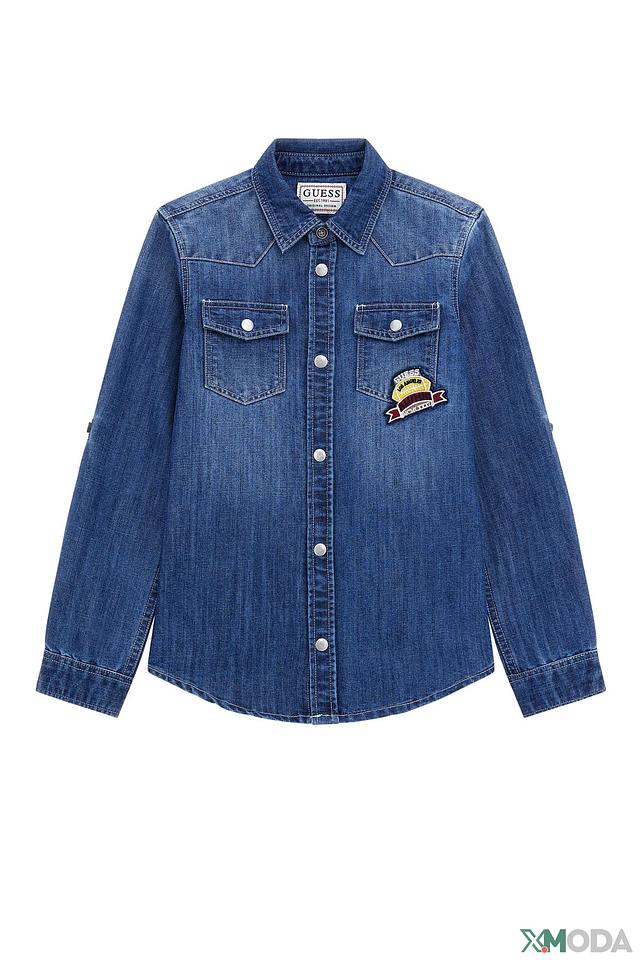 Рубашка Guess джинсовая синяя