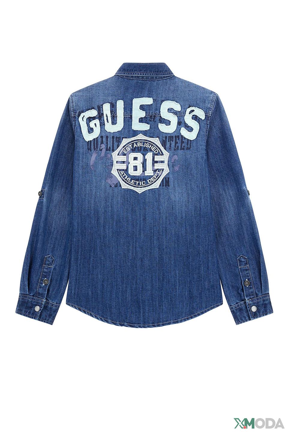 Рубашка Guess джинсовая синяя