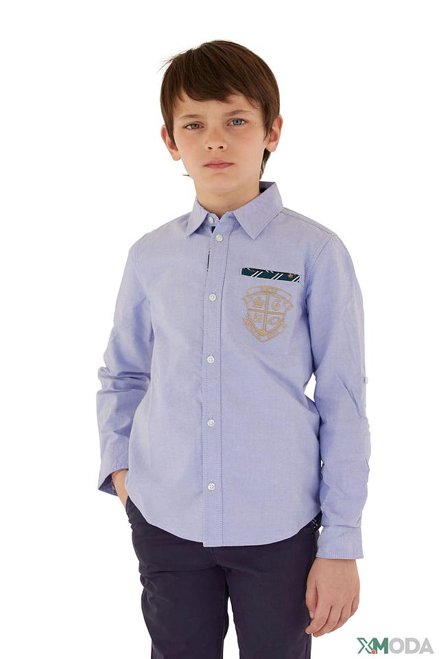 Рубашка Guess голубая с гербом