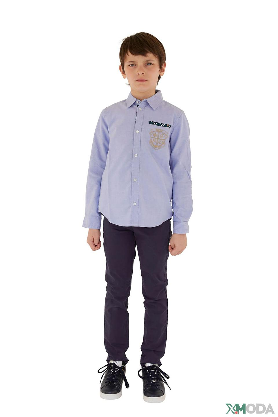 Рубашка Guess голубая с гербом