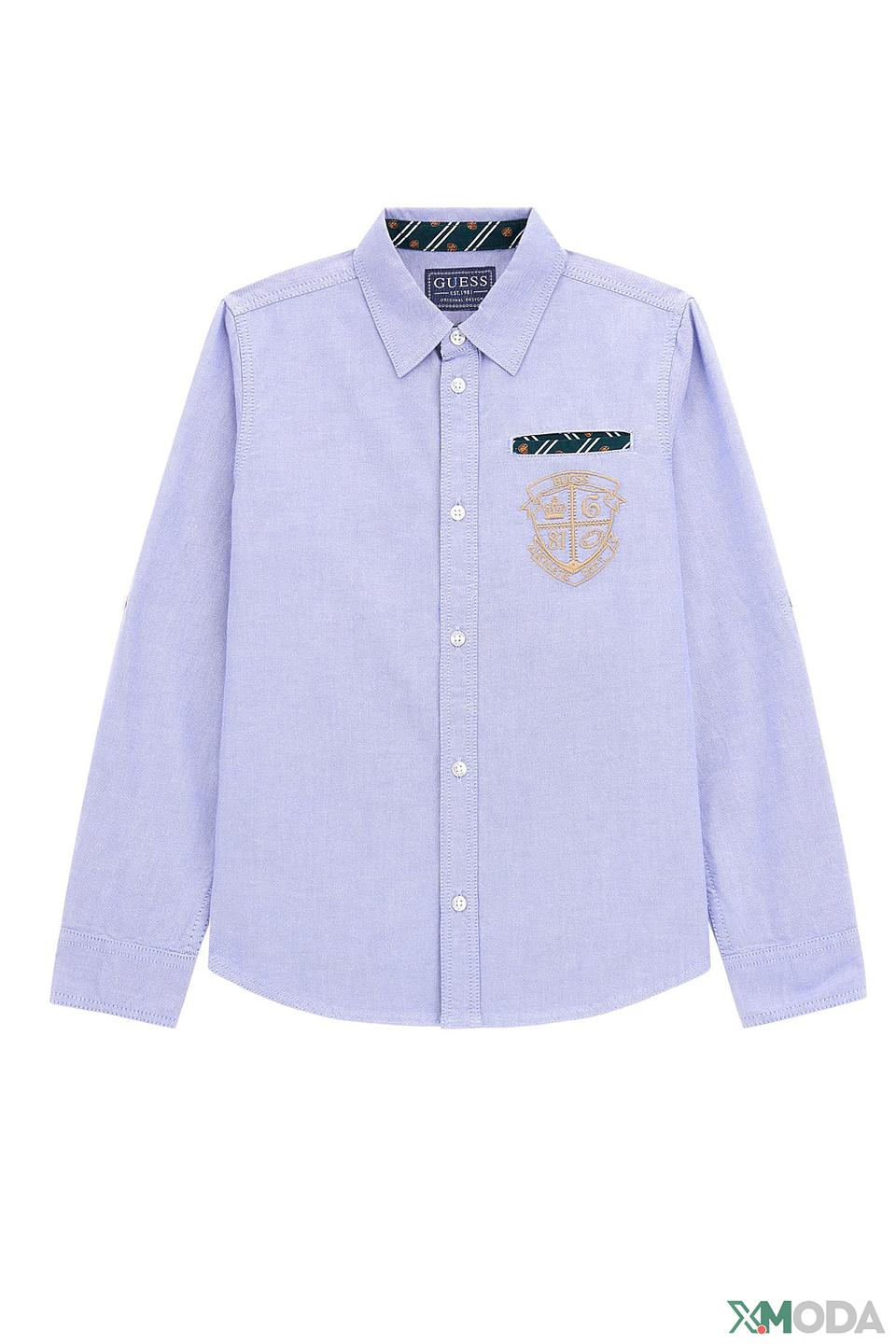 Рубашка Guess голубая с гербом