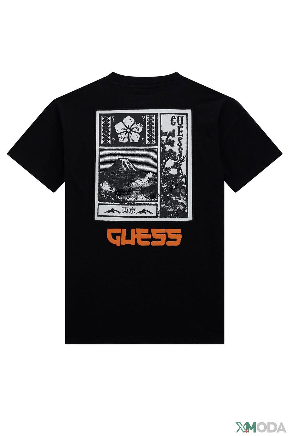Футболка Guess с логотипом чёрная