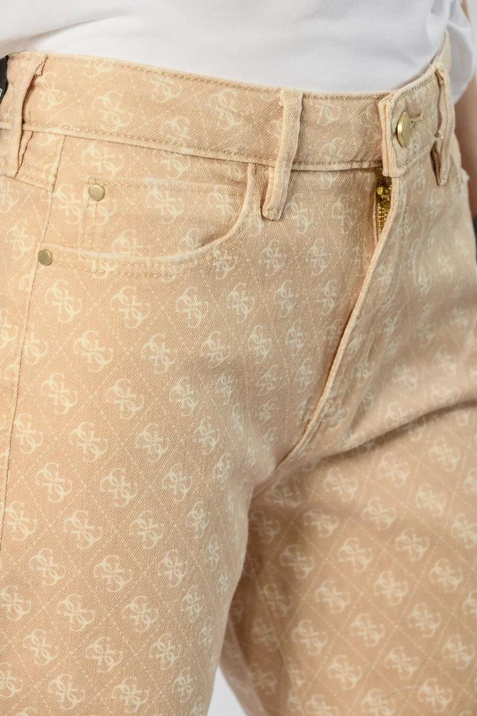 Брюки Guess с логотипом бежевые
