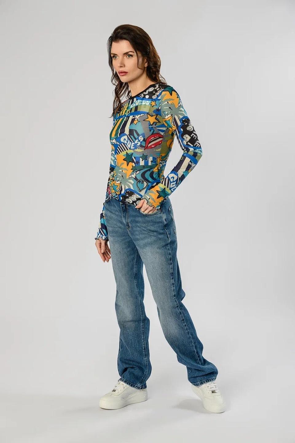 Джинсы Guess широкого кроя синие