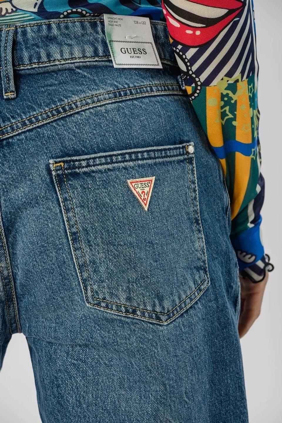 Джинсы Guess широкого кроя синие