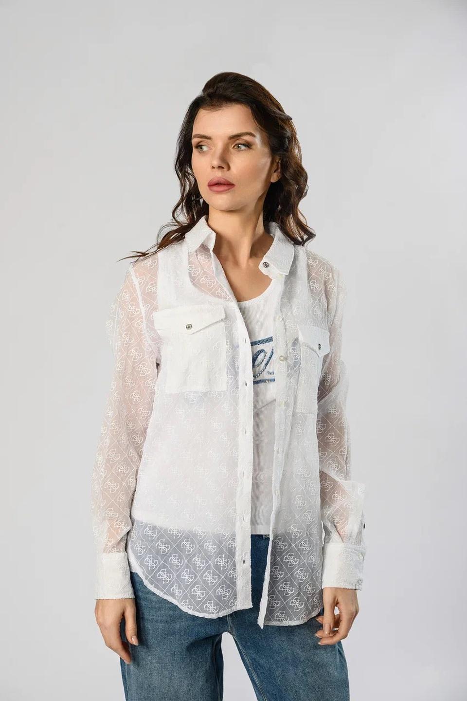 Блуза Guess с логотипом белый