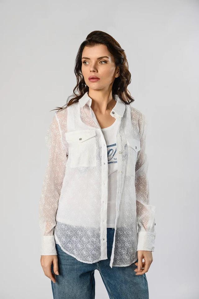 Блуза Guess с логотипом белый