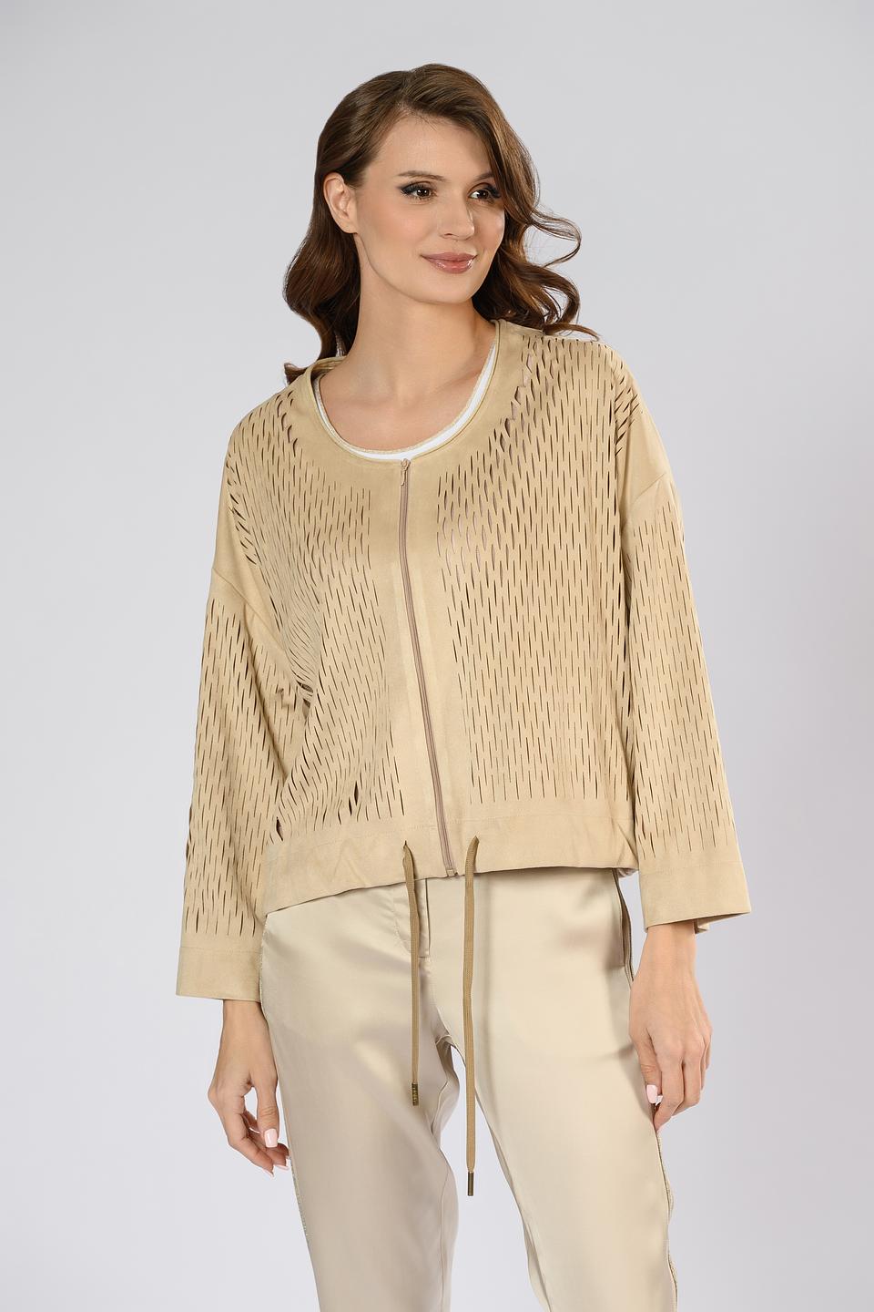 Жакет Tricot Chic с перфорацией бежевый