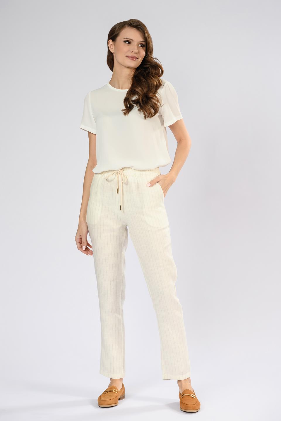 Брюки Tricot Chic в полоску бежевые