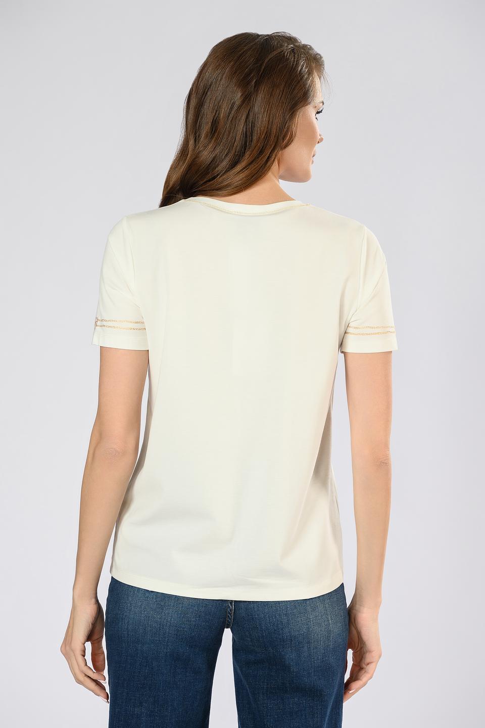 Футболка Leo & Ugo с вышивкой бежевая