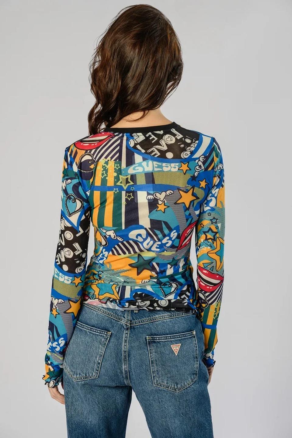 Лонгслив Guess с принтом