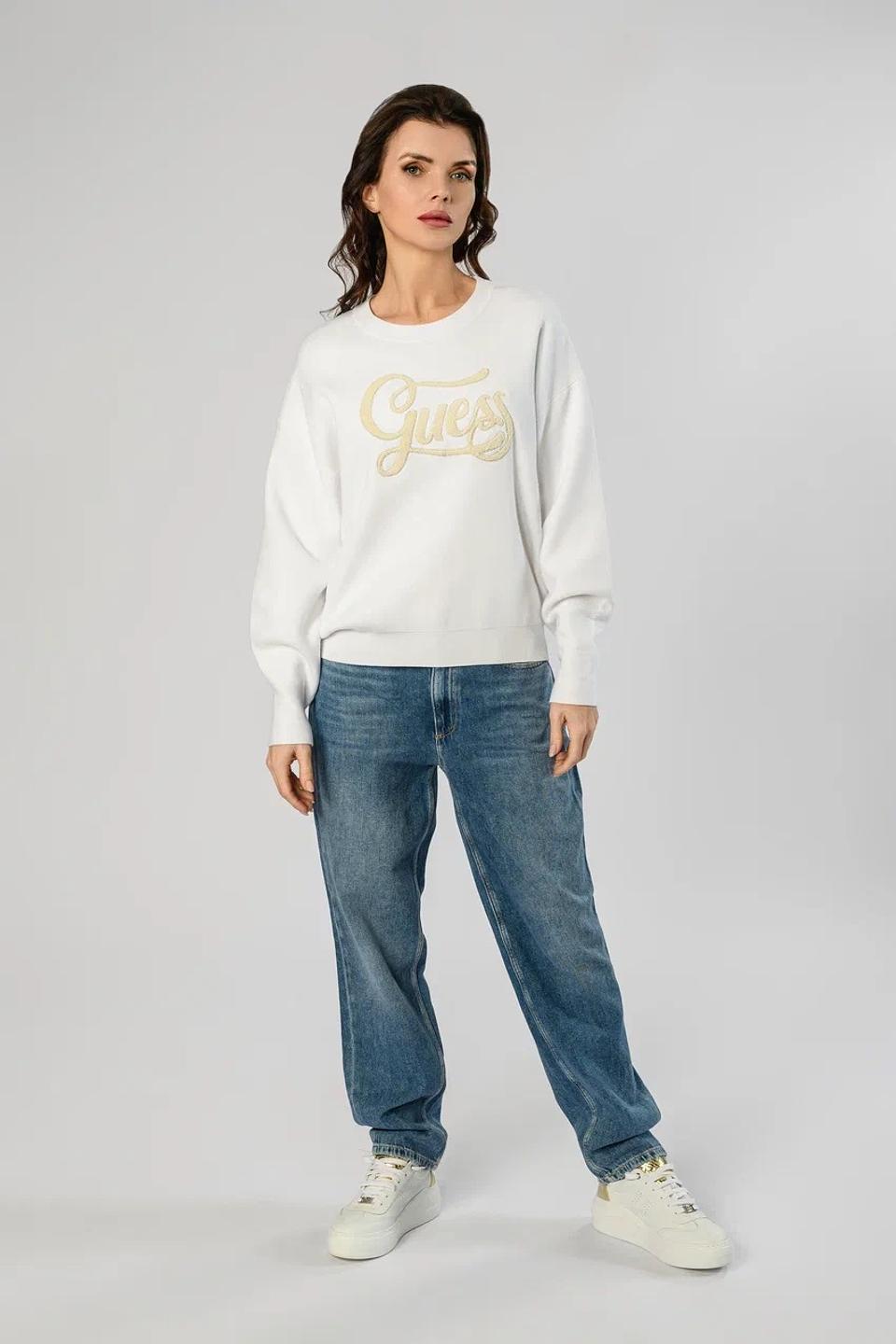 Джемпер Guess с логотипом белый