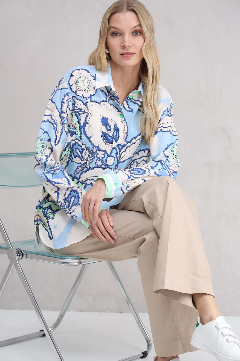 Рубашка You Just White с цветочным принтом