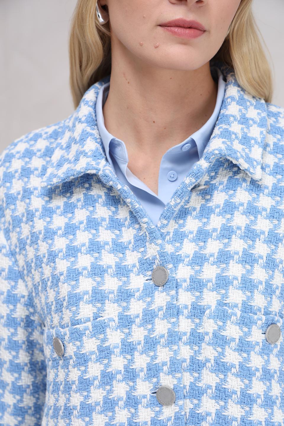 Жакет You Just White в клетку голубой