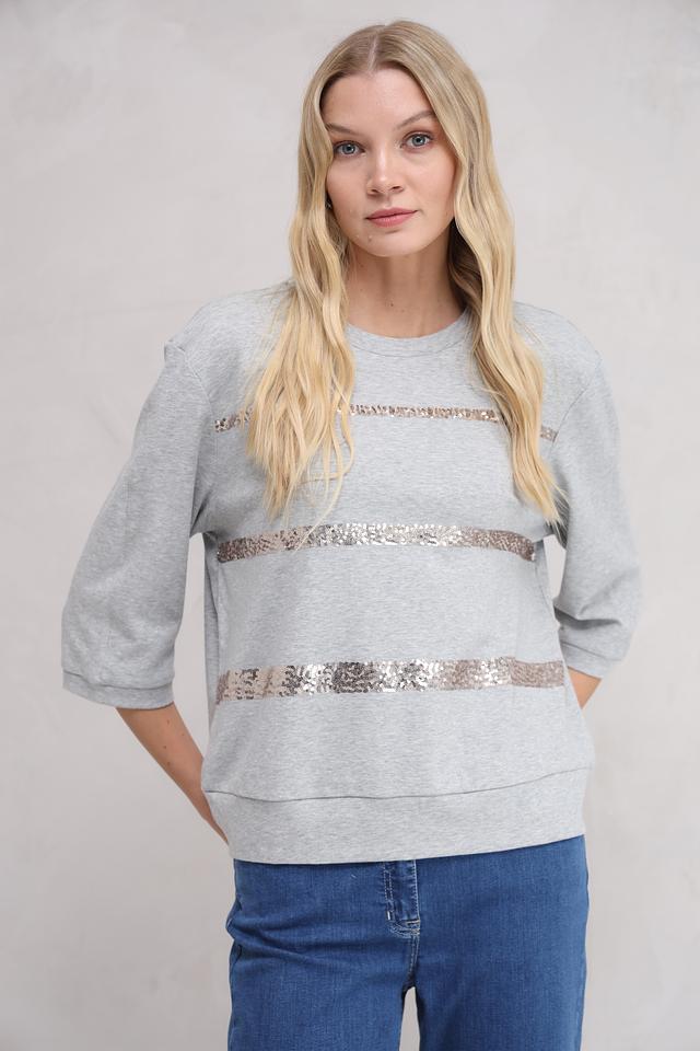 Пуловер Gerry Weber с пайетками серый