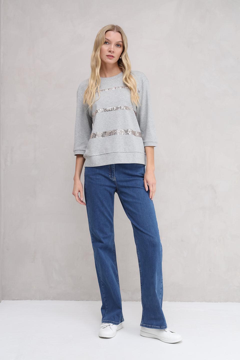 Пуловер Gerry Weber с пайетками серый