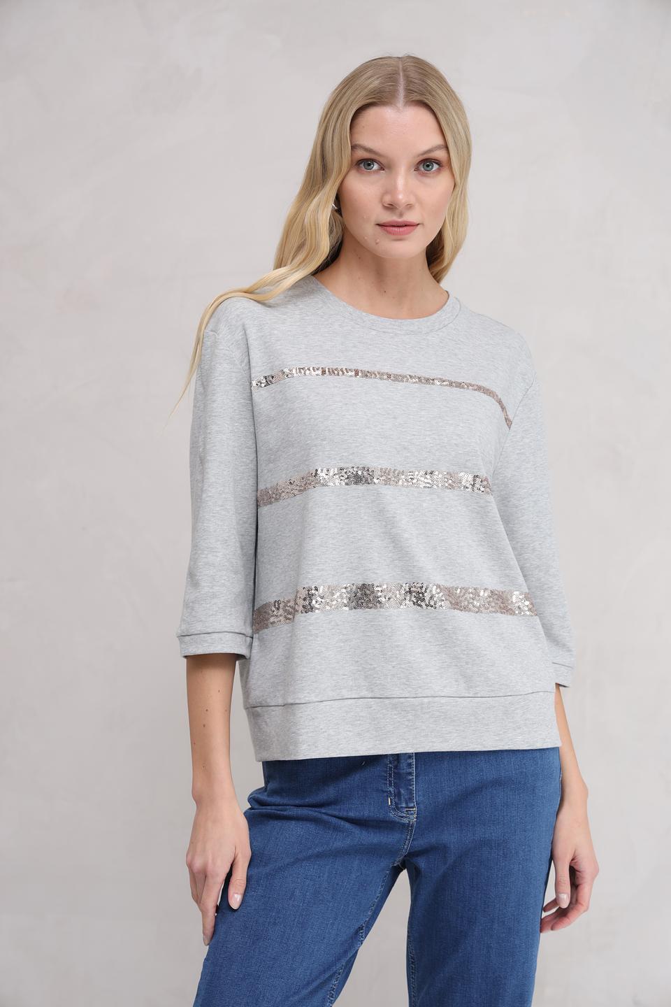 Пуловер Gerry Weber с пайетками серый