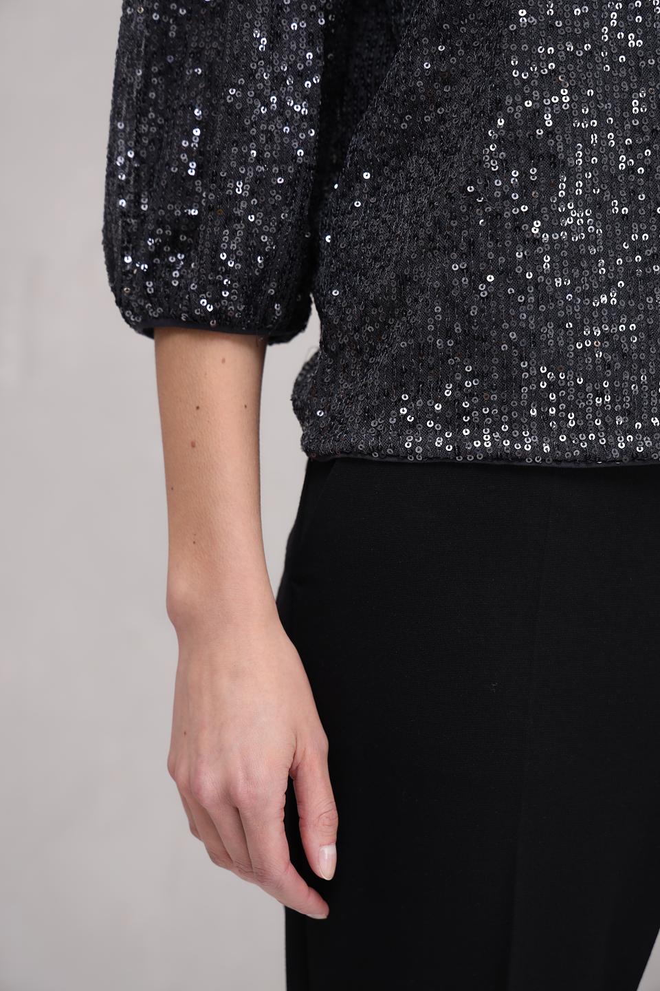 Блуза Taifun с пайетками чёрная