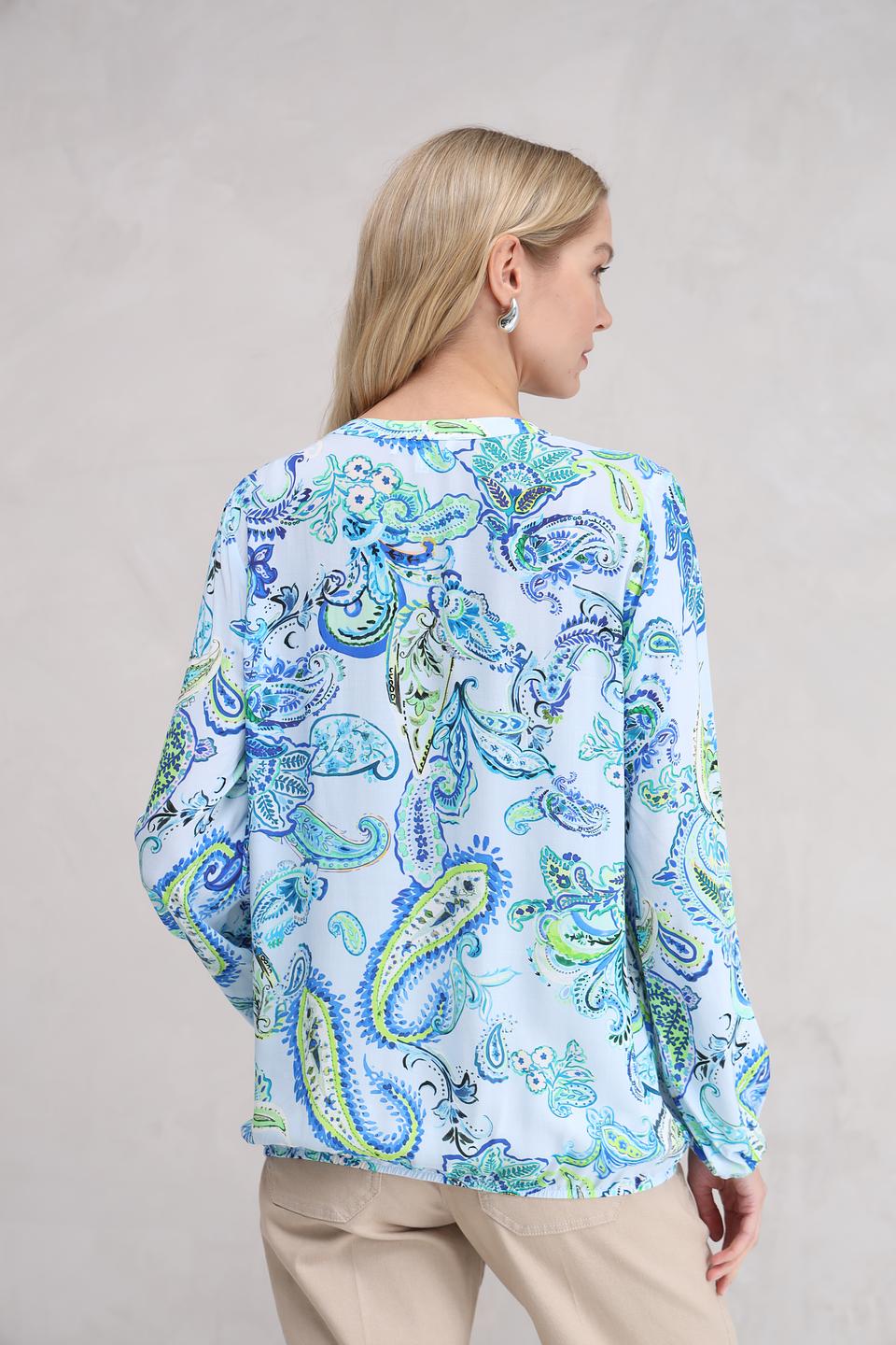 Блуза SE Stenau с принтом пейсли голубой