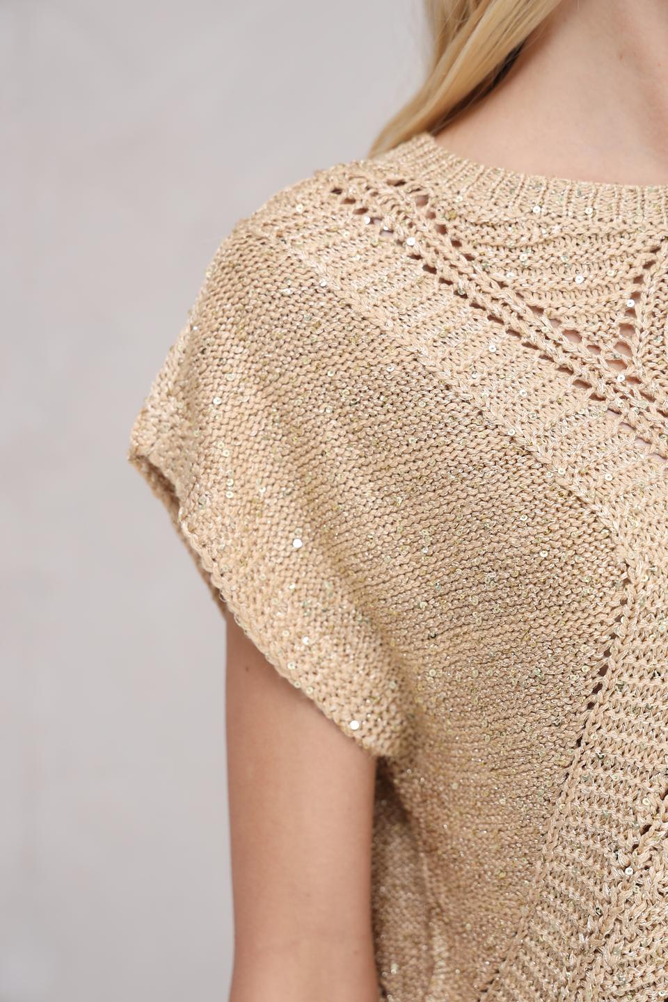 Пуловер Taifun с ажурной вставкой бежевый