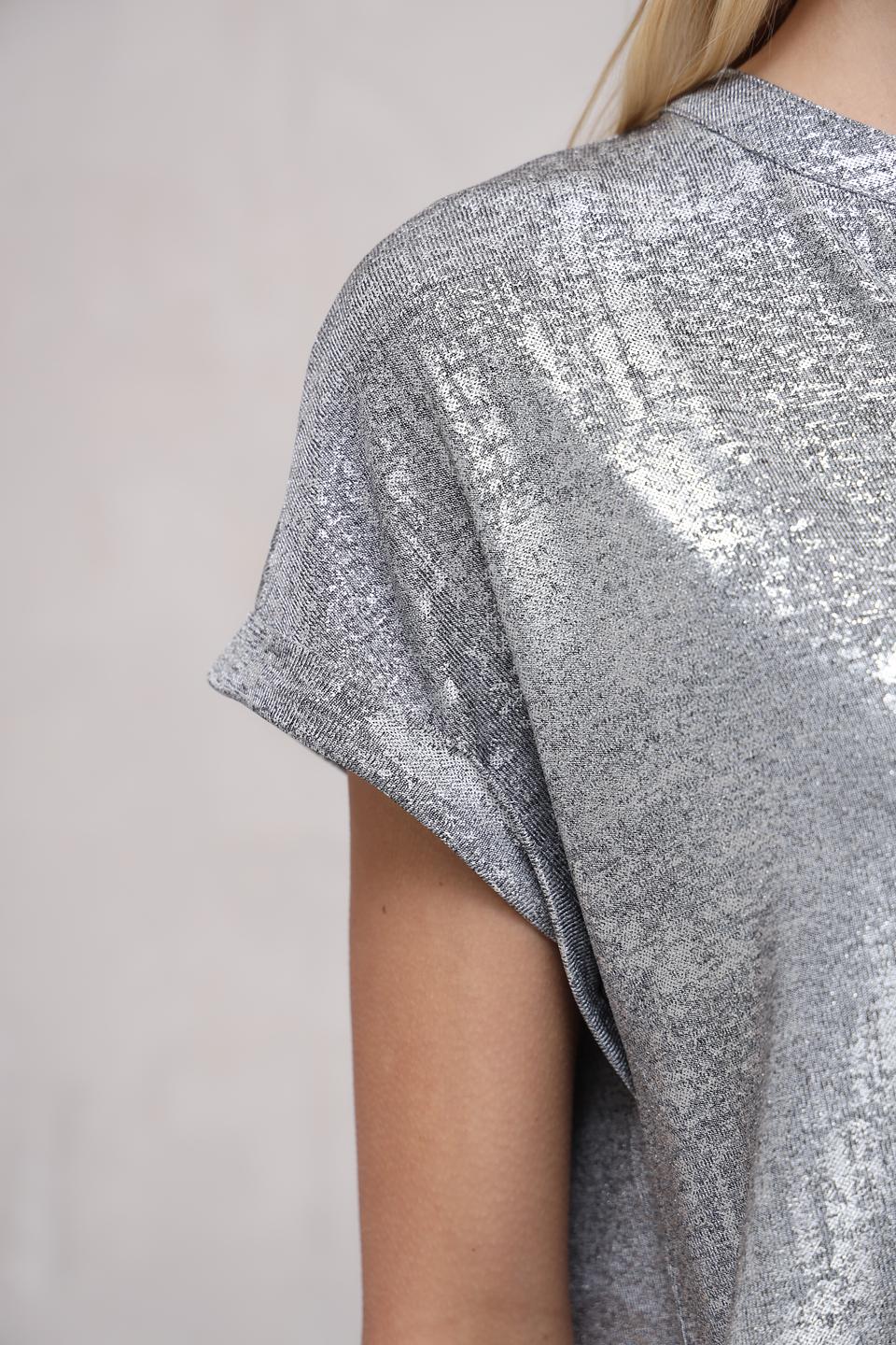 Блуза Monari серебристая с коротким рукавом