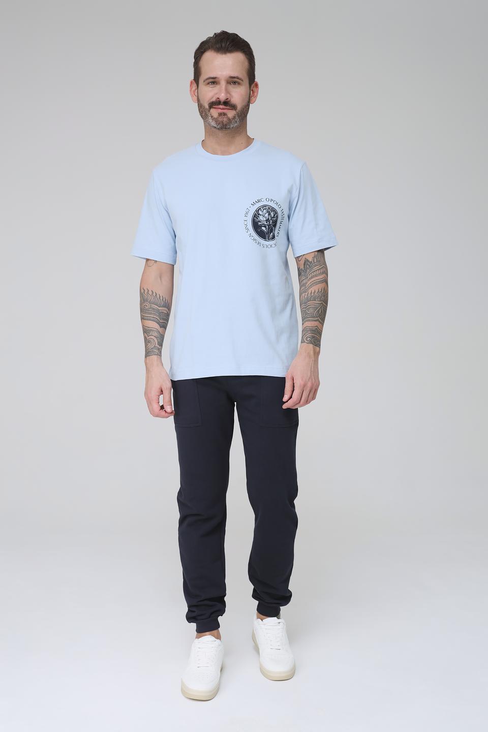 Футболка Marc O Polo голубая с логотипом