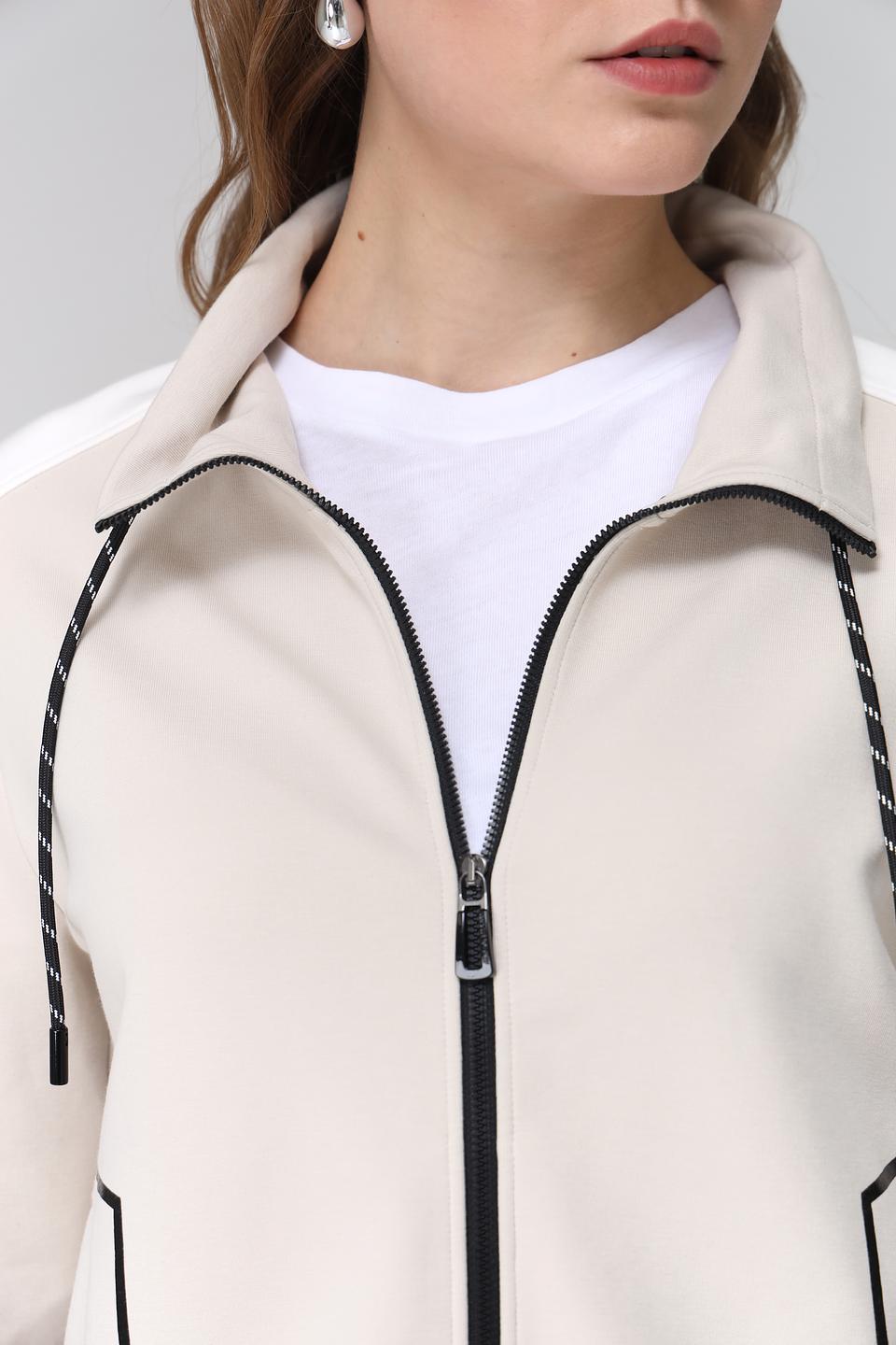 Жакет Marc Cain бежевый с отделкой