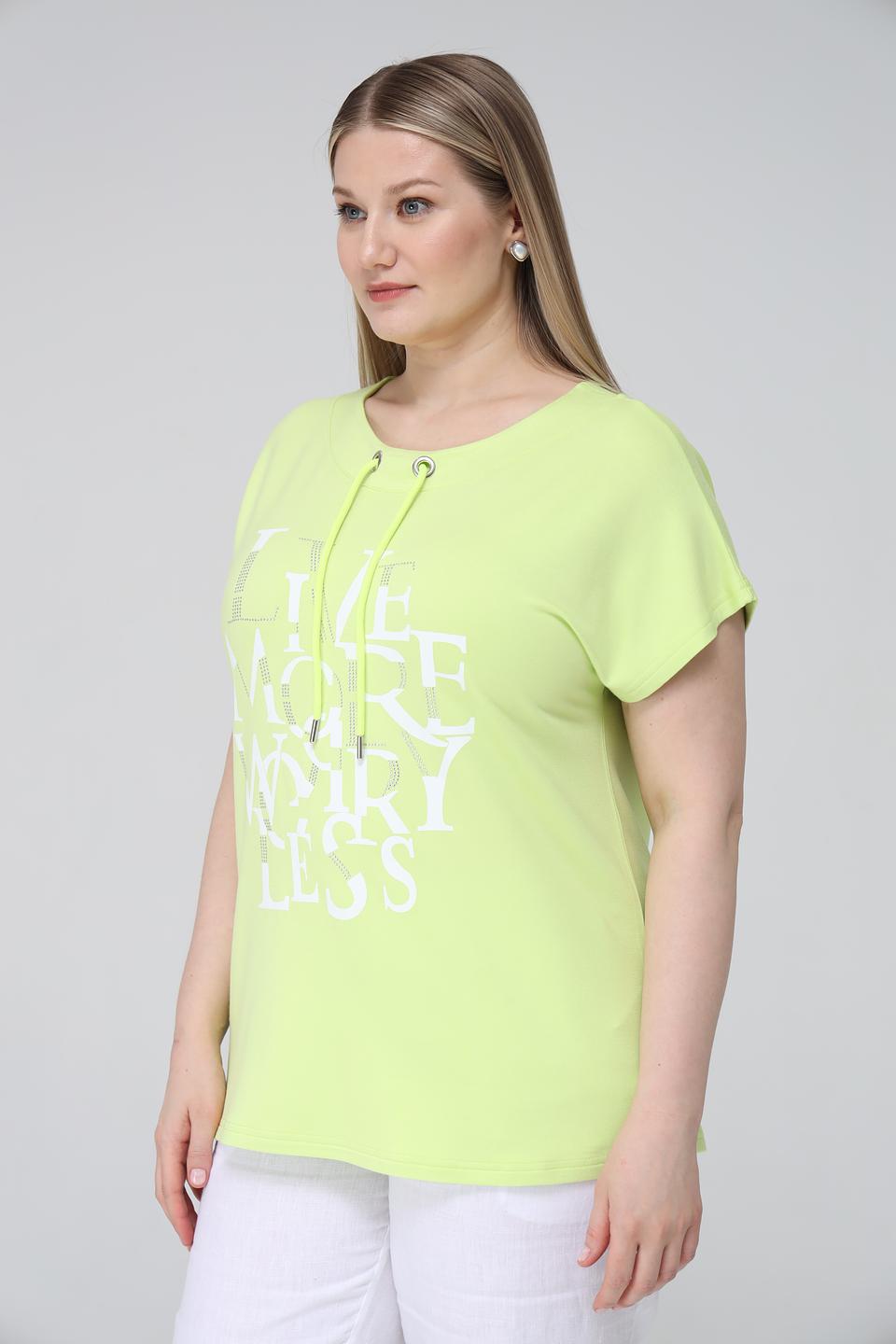 Футболка Doris Streich лайм с принтом