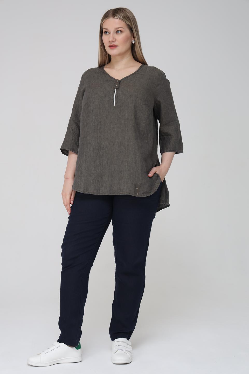 Блуза Doris Streich хаки с планкой