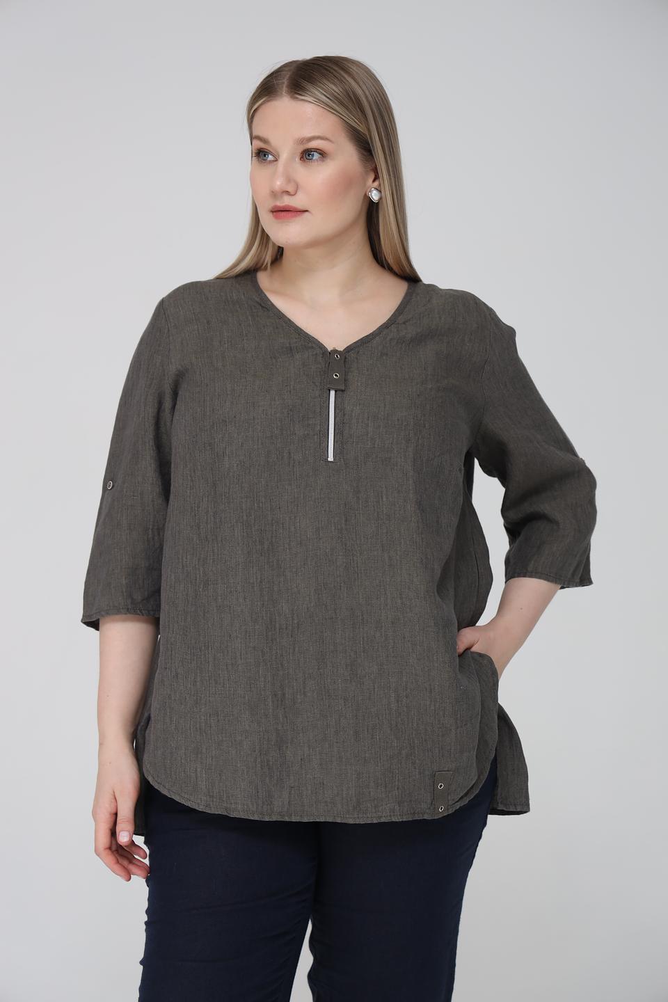Блуза Doris Streich хаки с планкой