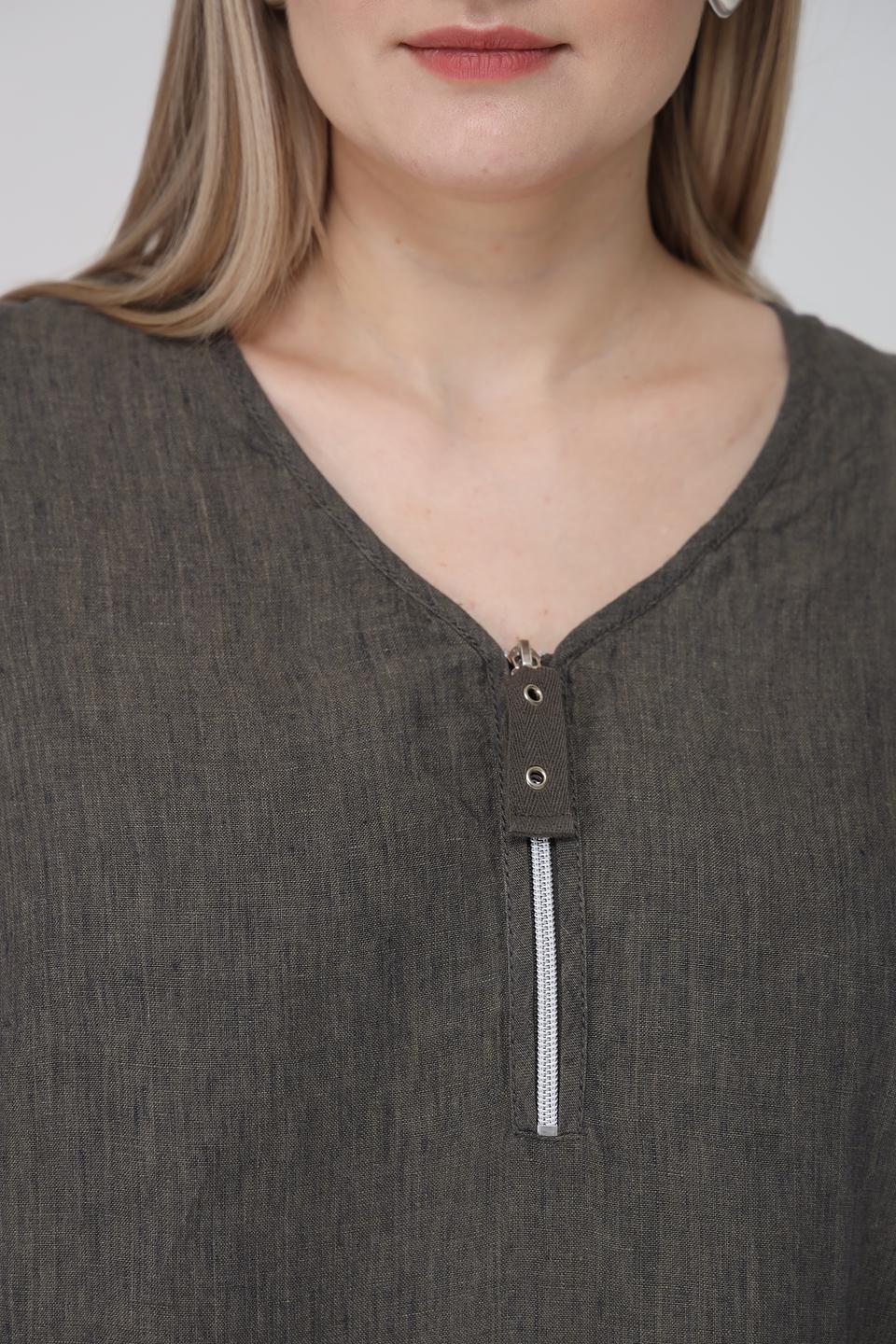 Блуза Doris Streich хаки с планкой