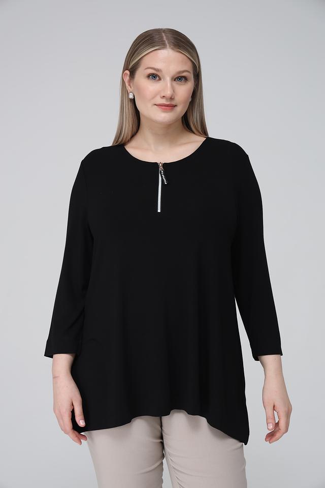 Блуза Frapp с молнией черная