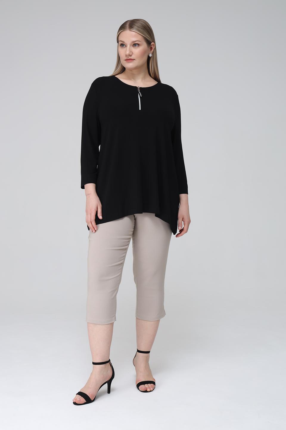 Блуза Frapp с молнией черная