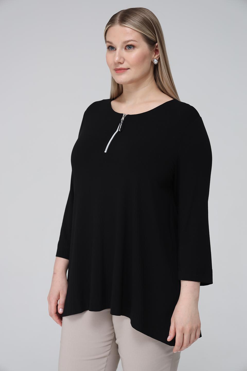Блуза Frapp с молнией черная