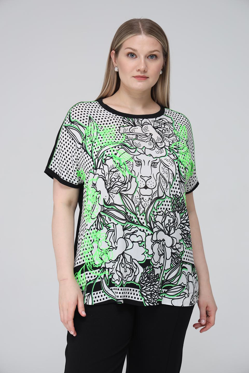 Блуза Frapp с принтом льва