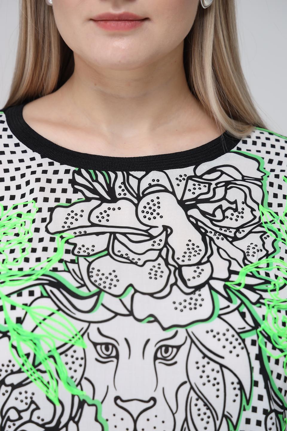 Блуза Frapp с принтом льва