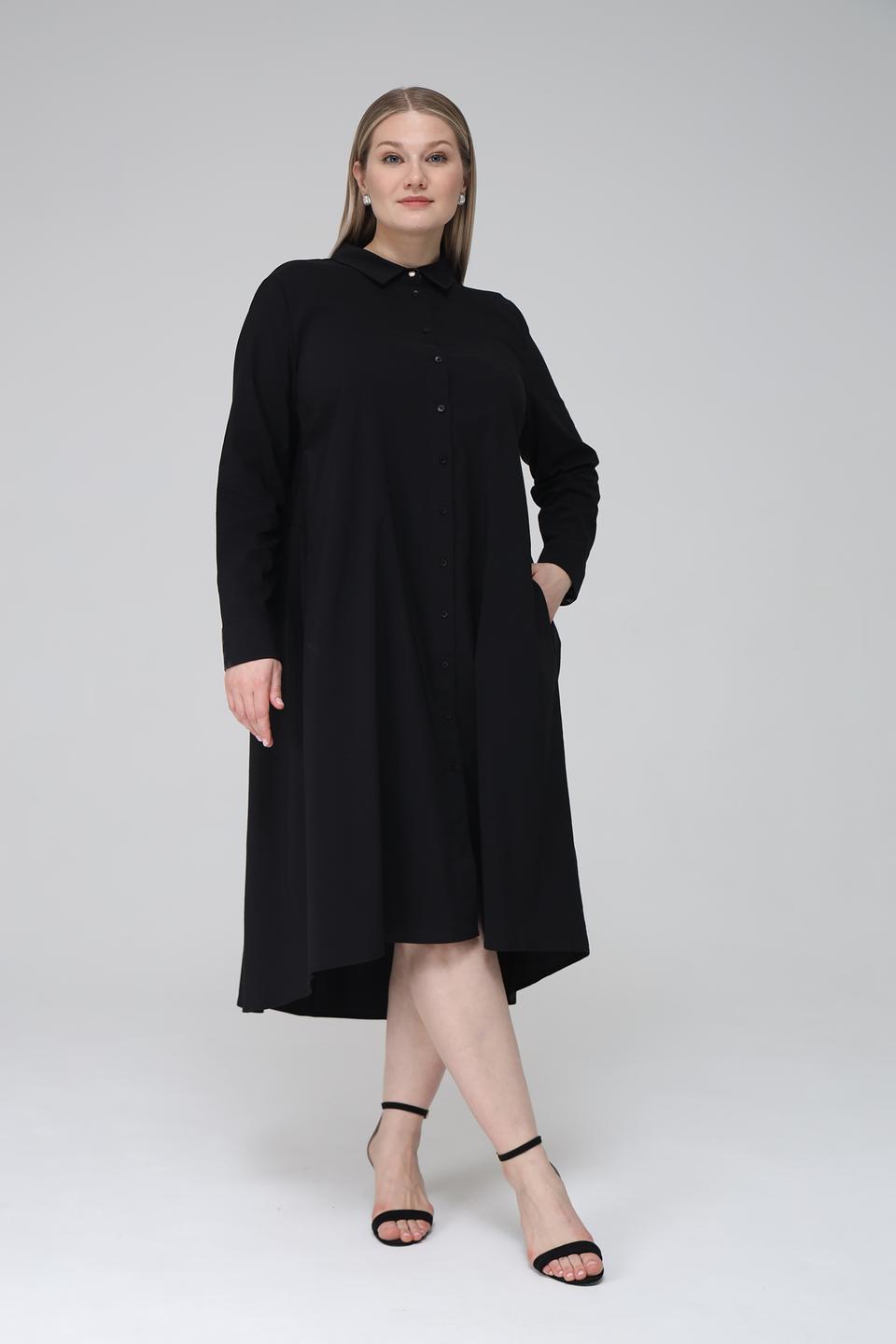 Платье рубашка Frapp чёрное